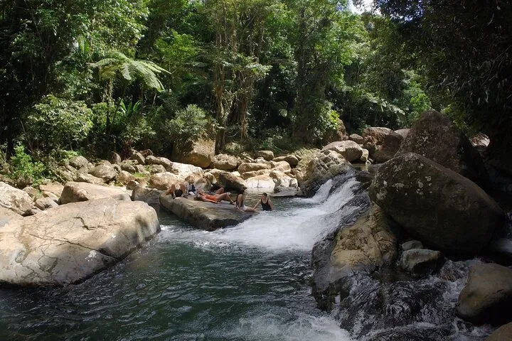Jet ski at the El Yunque river mouth before a rainforest hike on a jet ski rental in Puerto Rico